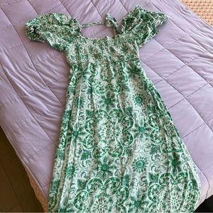Anthropologie tie back midi dress